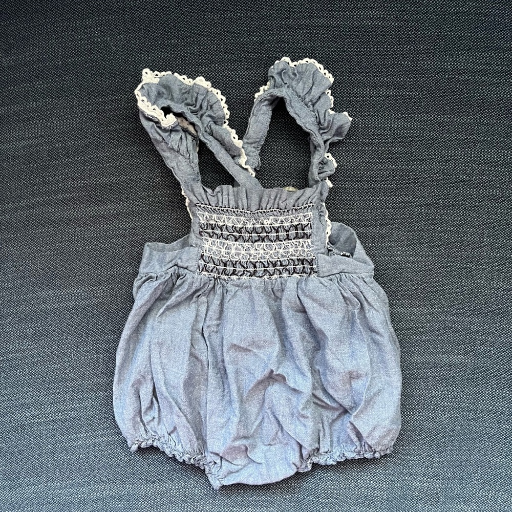 Pink Chicken Blue Baby Romper